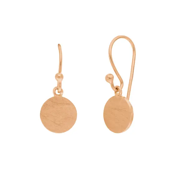 Leaf Jewelry Ohrhänger Plättchen klein, 18 K Rosegold vergoldet