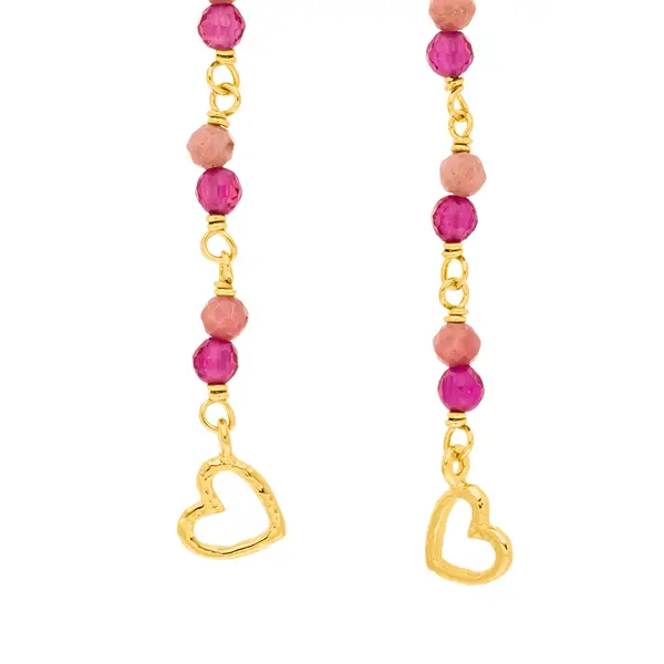 Leaf Jewelry Ohrhänger Rubin, 18 K Gelbgold Vergoldet