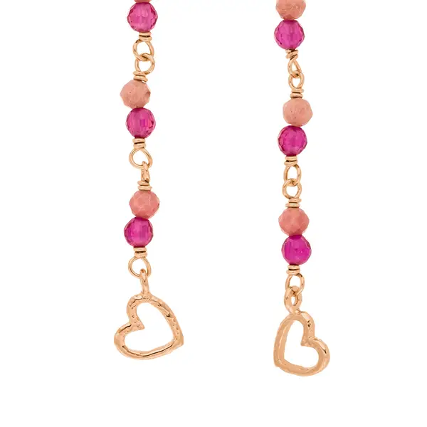 Leaf Jewelry Ohrhänger Rubin, 18 K Rosegold Vergoldet