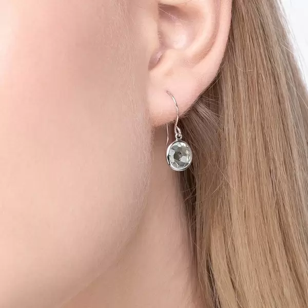 Leaf Jewelry Ohrringe Grüner Amethyst, 14 K Weißgold