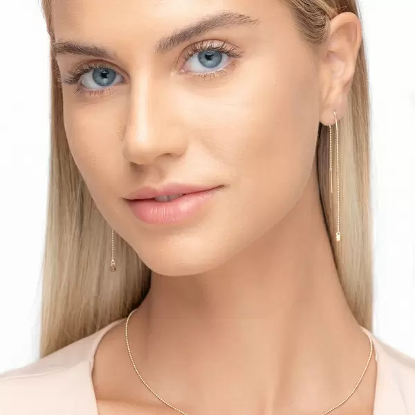 Leaf Jewelry Ohrringe "my First Diamond", Ball Chain, 14 K Gelbgold