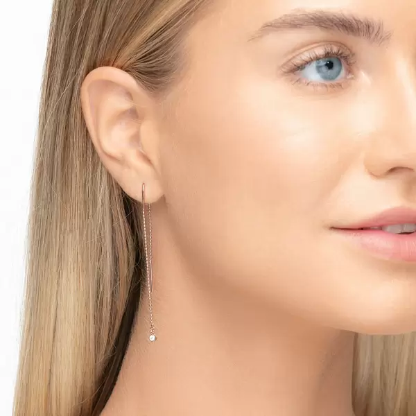 Leaf Jewelry Ohrringe "my First Diamond", Ball Chain, 14 K Rosegold