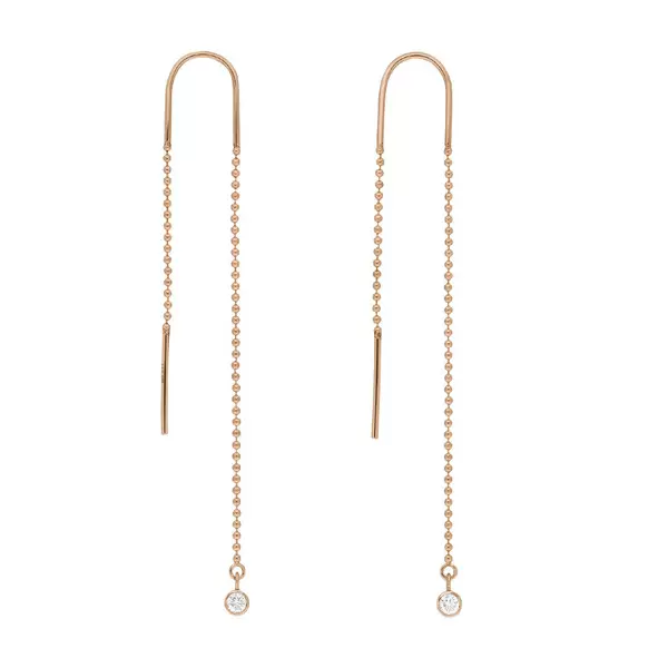 Leaf Jewelry Ohrringe "my first diamond", ball chain, 14 K Rosegold