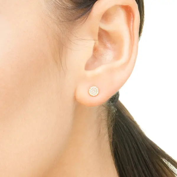 Leaf Jewelry Ohrringe Pavé Mit Diamanten, 18 K Gelbgold