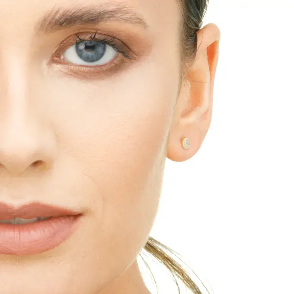 Leaf Jewelry Ohrringe Pavé Mit Diamanten, 18 K Gelbgold