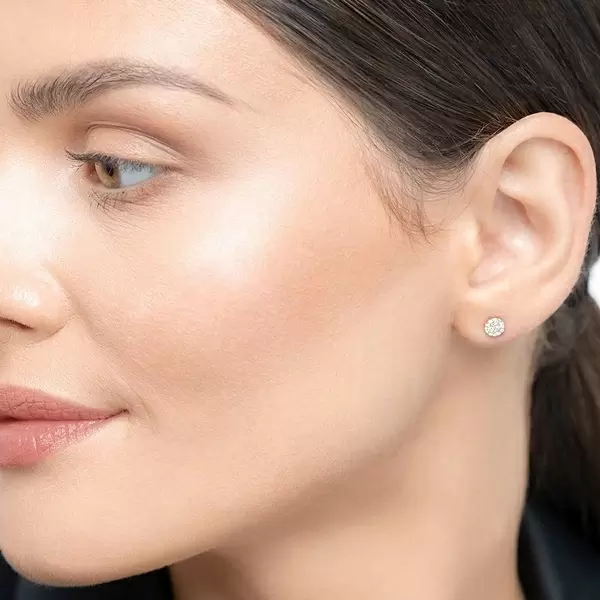 Leaf Jewelry Ohrringe Pavé Mit Diamanten, 18 K Rose Gold