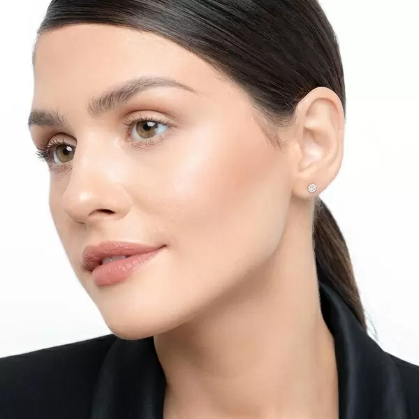 Leaf Jewelry Ohrringe Pavé Mit Diamanten, 18 K Rose Gold