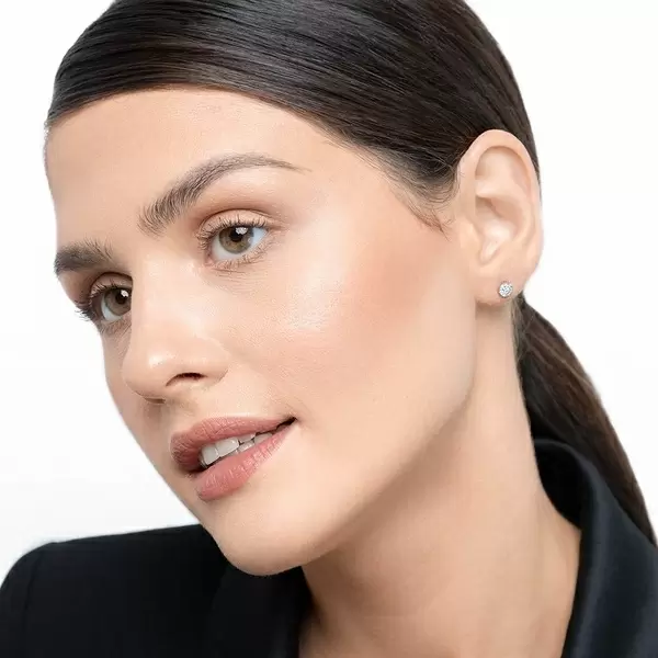 Leaf Jewelry Ohrringe Pavé Mit Diamanten, 18 K Weßgold