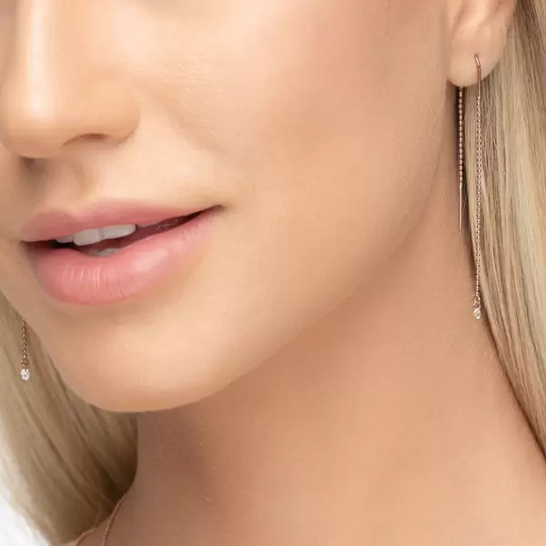 Leaf Jewelry Ohrringe Pure Ball Chain, 14 K Rosegold