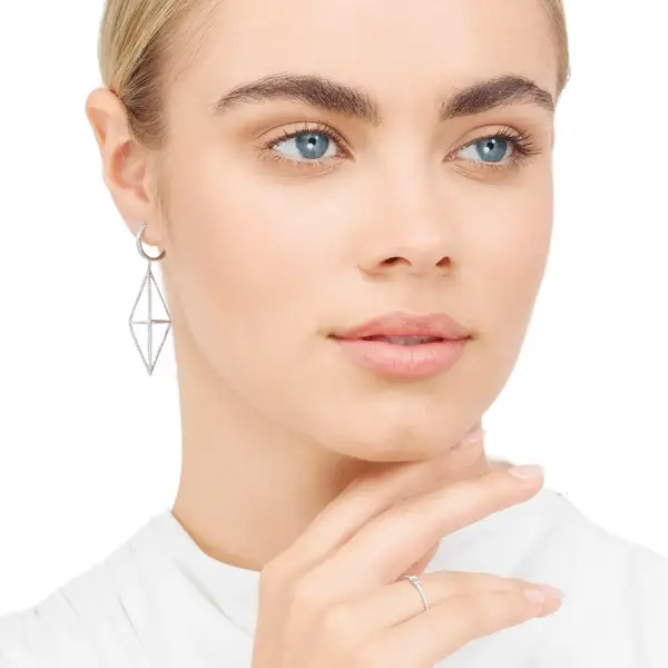 Leaf Jewelry Ohrringe Trapez Mit Diamanten, 18 K Gelbgold