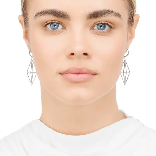 Leaf Jewelry Ohrringe Trapez Mit Diamanten, 18 K Rosegold