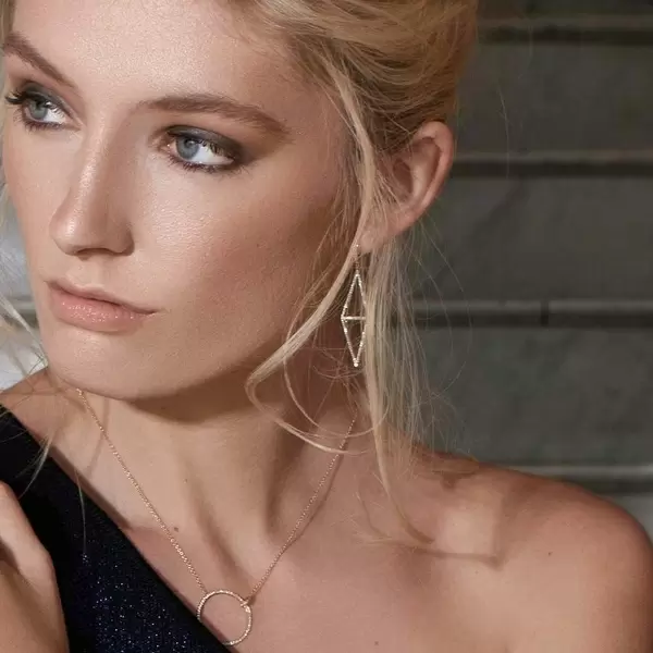 Leaf Jewelry Ohrringe Trapez Mit Diamanten, 18 K Weißgold