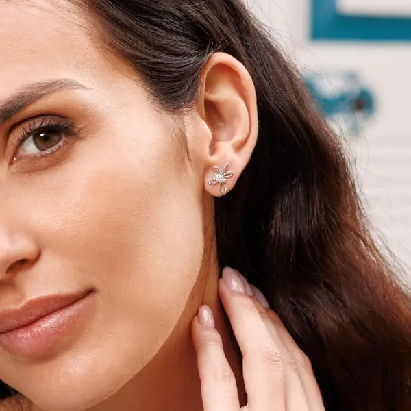 Leaf Jewelry Ohrstecker Blossom, Klein, 925 Sterlingsilber