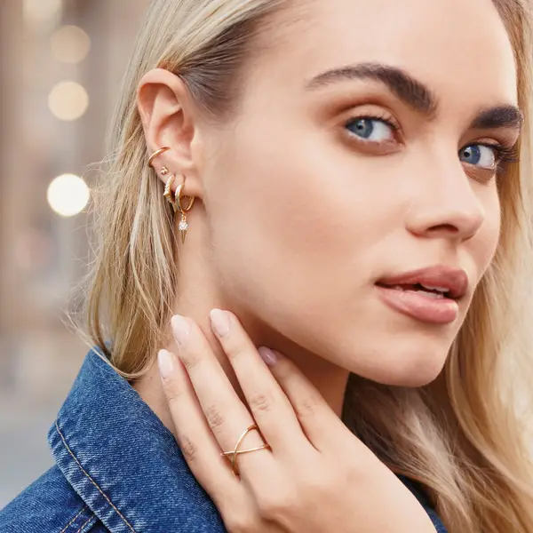 Leaf Jewelry Ohrstecker Bubble, 18 K Rosegold Vergoldet