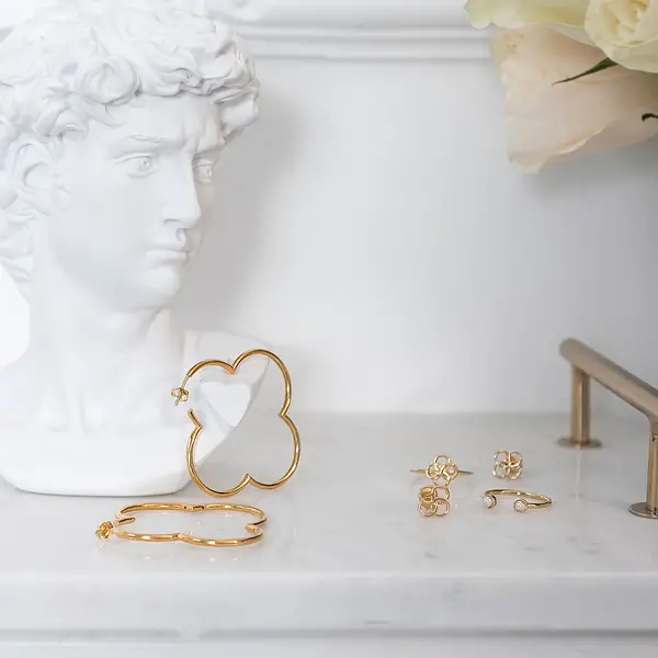 Leaf Jewelry Ohrstecker Clover Charm, 925 Sterlingsilber