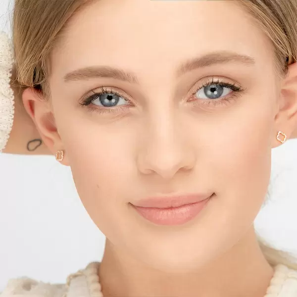 Leaf Jewelry Ohrstecker Clover Mit Diamanten, 18 K Gelbgold