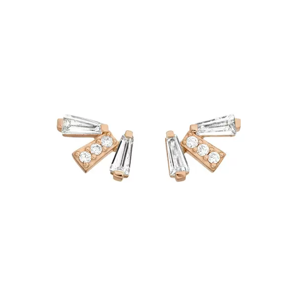 Leaf Jewelry Ohrstecker CRYSTAL, 18 K Rosegold Vergoldet
