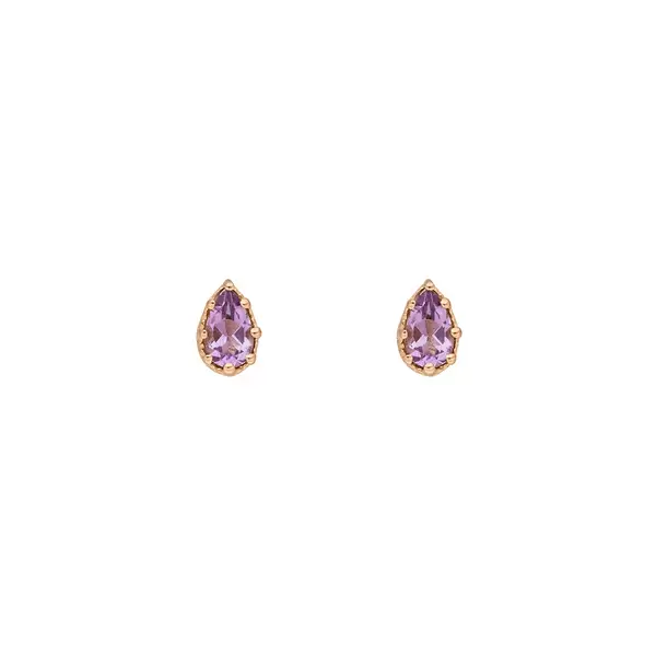 Leaf Jewelry Ohrstecker Drop, Amethyst, 18 K Rosegold Vergoldet