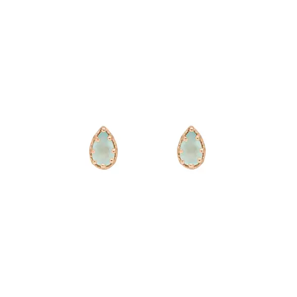 Leaf Jewelry Ohrstecker Drop, Aqua Chalzedon, 18 K Rosegold Vergoldet