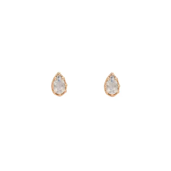 Leaf Jewelry Ohrstecker Drop, Labradorit, 18 K Rosegold Vergoldet