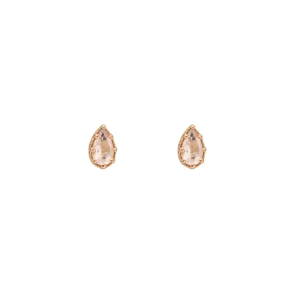 Leaf Jewelry Ohrstecker Drop, Rosenquarz, 18 K Rosegold Vergoldet