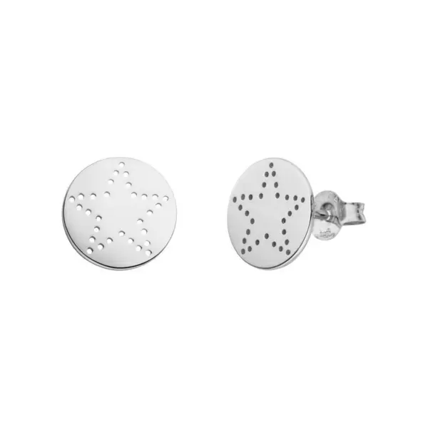 Leaf Jewelry Ohrstecker Mini-Disc STAR, 925 Sterlingsilber