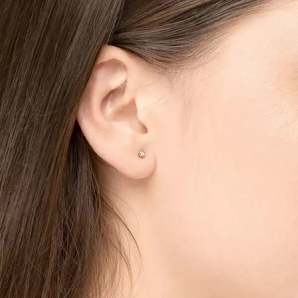 Leaf Jewelry Ohrstecker MINI Pure 18 K Gelbgold Vergoldet, 18 K Rosegold Vergoldet