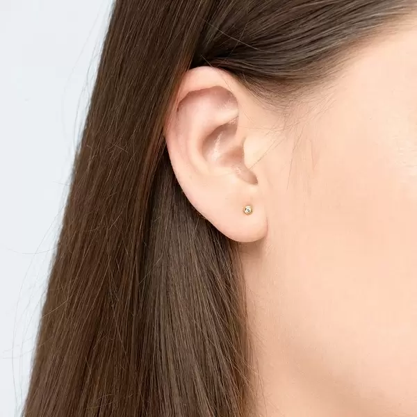 Leaf Jewelry Ohrstecker MINI Pure 18 K Gelbgold Vergoldet, 18 K Gelbgold Vergoldet