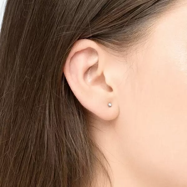 Leaf Jewelry Ohrstecker MINI Pure 18 K Gelbgold Vergoldet, 925 Sterlingsilber