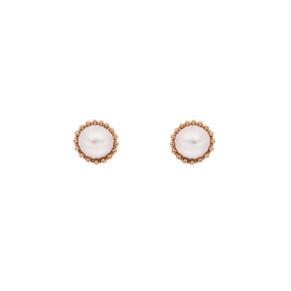 Leaf Jewelry Ohrstecker Mit Perle, 18 K Rosegold Vergoldet