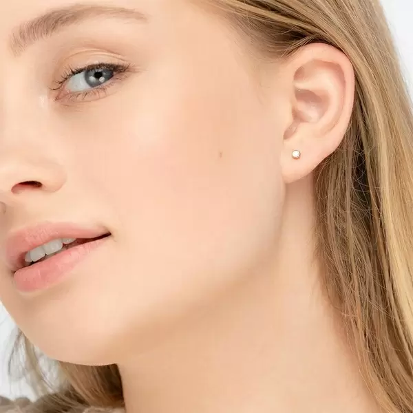 Leaf Jewelry Ohrstecker "my First Diamond", 18 K Rosegold