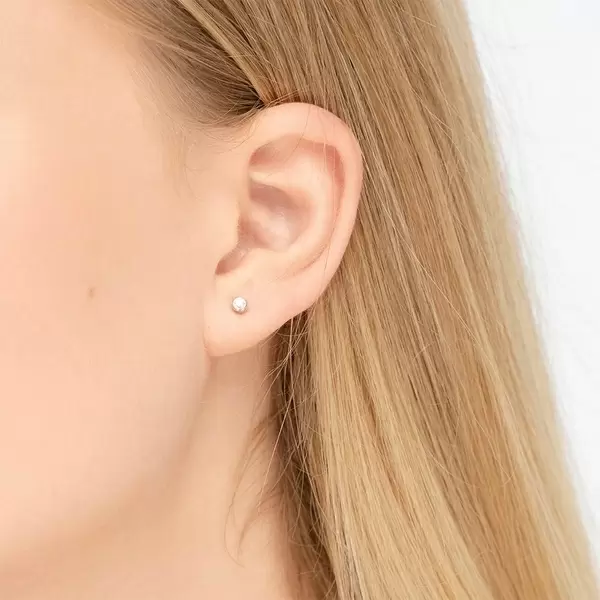 Leaf Jewelry Ohrstecker "my First Diamond", 18 K Rosegold