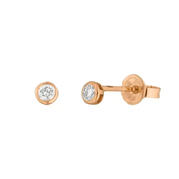 Leaf Jewelry Ohrstecker "my first diamond", 18 K Rosegold