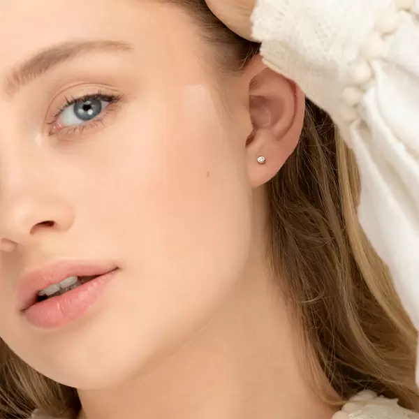 Leaf Jewelry Ohrstecker "my First Diamond", 18 K Weissgold