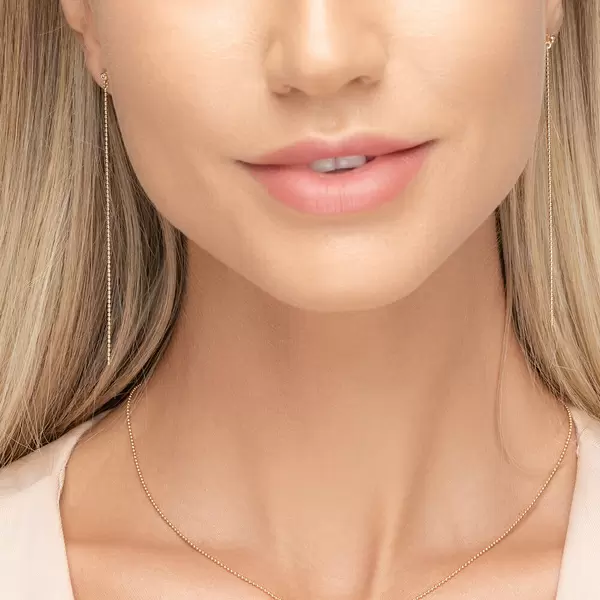 Leaf Jewelry Ohrstecker "my First Diamond", Ball Chain, 14 K Gelbgold