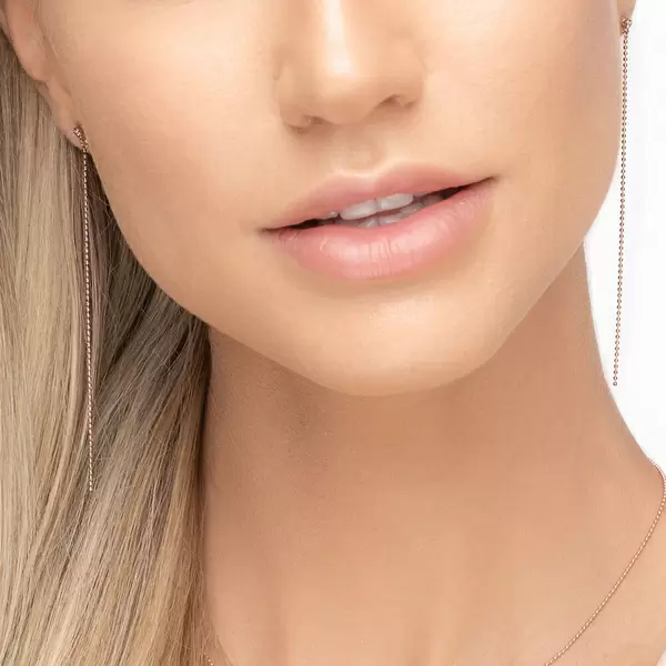 Leaf Jewelry Ohrstecker "my First Diamond", Ball Chain, 14 K Rosegold