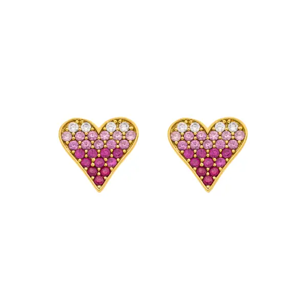 Leaf Jewelry Ohrstecker Pink Valentine, 18 K Gelbgold Vergoldet