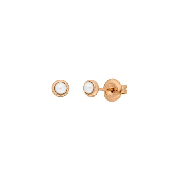 Leaf Jewelry Ohrstecker Pure Perle, 3mm, 18 K Rosegold Vergoldet