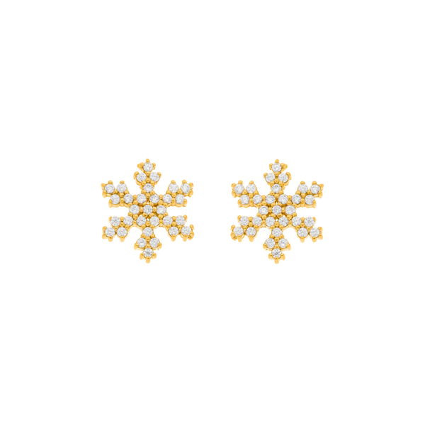 Leaf Jewelry Ohrstecker Snowflake, 18 K Gelbgold Vergoldet