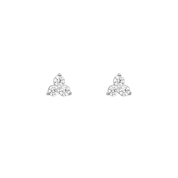 Leaf Jewelry Ohrstecker Triple Zirkonia, 925 Sterlingsilber