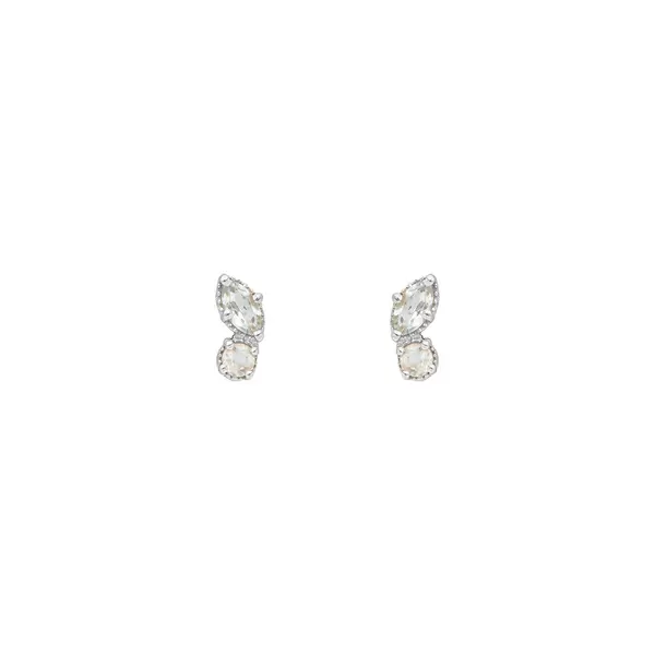 Leaf Jewelry Ohrstecker Two Gems, Blauer Topas, 925 Sterlingsilber