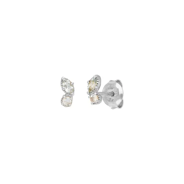 Leaf Jewelry Ohrstecker Two Gems, Blauer Topas, 925 Sterlingsilber
