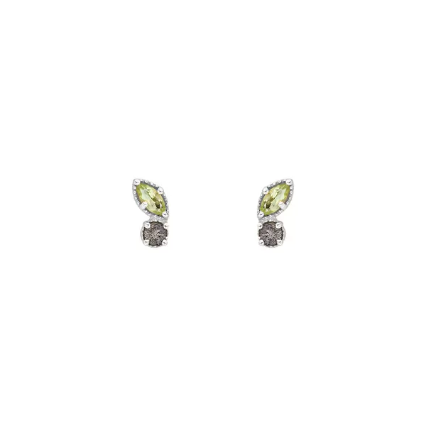 Leaf Jewelry Ohrstecker Two Gems, Peridot, 925 Sterlingsilber