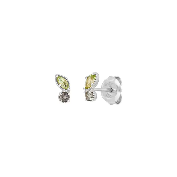 Leaf Jewelry Ohrstecker Two Gems, Peridot, 925 Sterlingsilber
