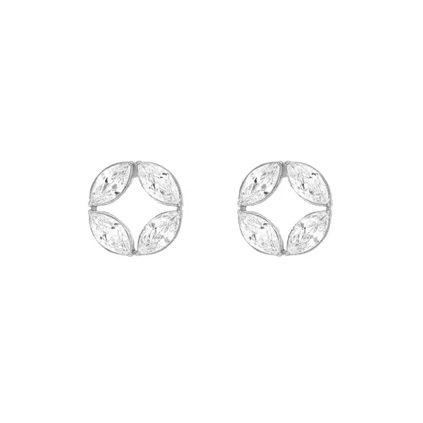 Leaf Jewelry Ohrstecker Zirkonia Flower, 925 Sterlingsilber