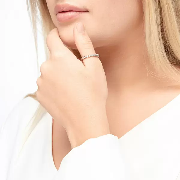 Leaf Jewelry Ring Balls Mit Zirkonia, 925 Sterlingsilber