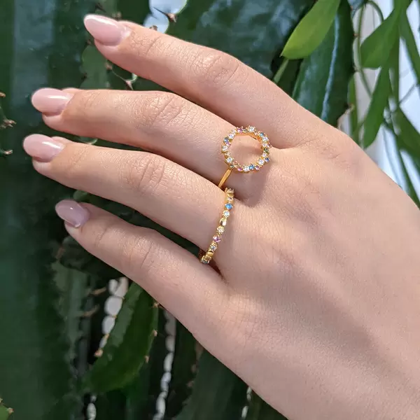 Leaf Jewelry Ring CANDY, 18 K Rosegold Vergoldet, Gr.52