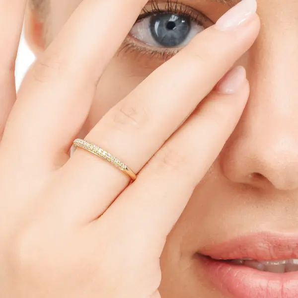 Leaf Jewelry Ring DAZZLE Mit Diamanten, 14K Gelbgold