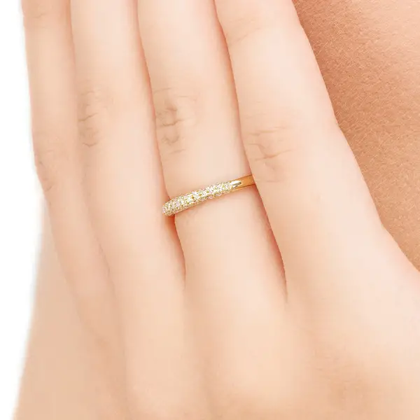 Leaf Jewelry Ring DAZZLE Mit Diamanten, 14K Gelbgold