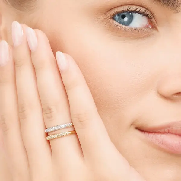 Leaf Jewelry Ring DAZZLE Mit Diamanten, 14K Weißgold